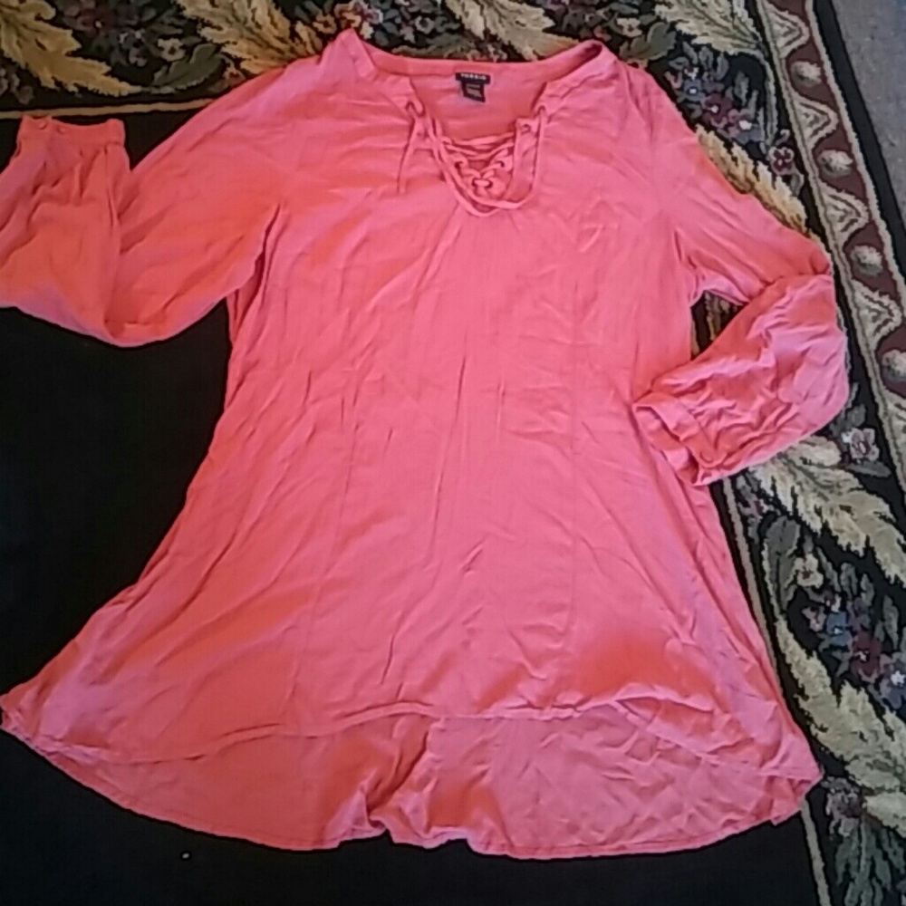 Torrid Lace Up V-neck 100% Rayon